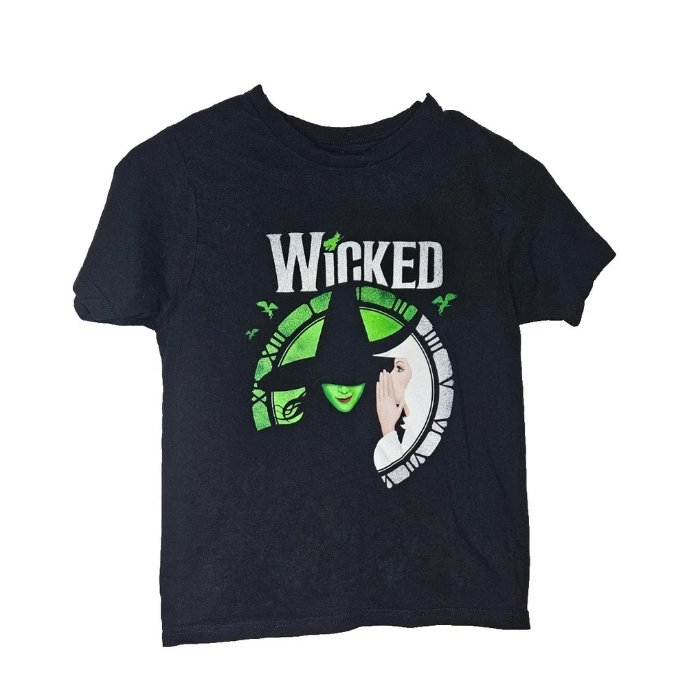Wicked Broadway Musical T-Shirt Kids Youth Medium Black Graphic Tee‎ Witch